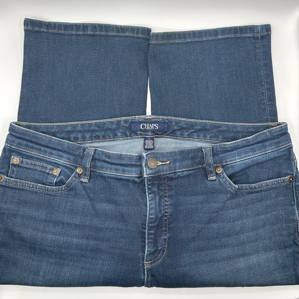 Chaps Denim Madden Straight Leg Jeans 16 Dark Wash Blue Classic Everyday Plus